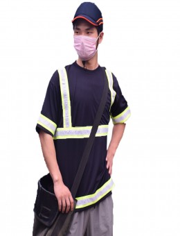 Oversized custom T-shirt men's fast drying polyester shirt construction work clothes factory workers T-shirt with reflective tap